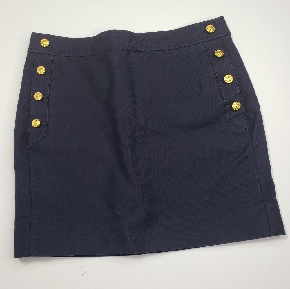 J. Crew Navy Sailor Postage Stamp Skirt